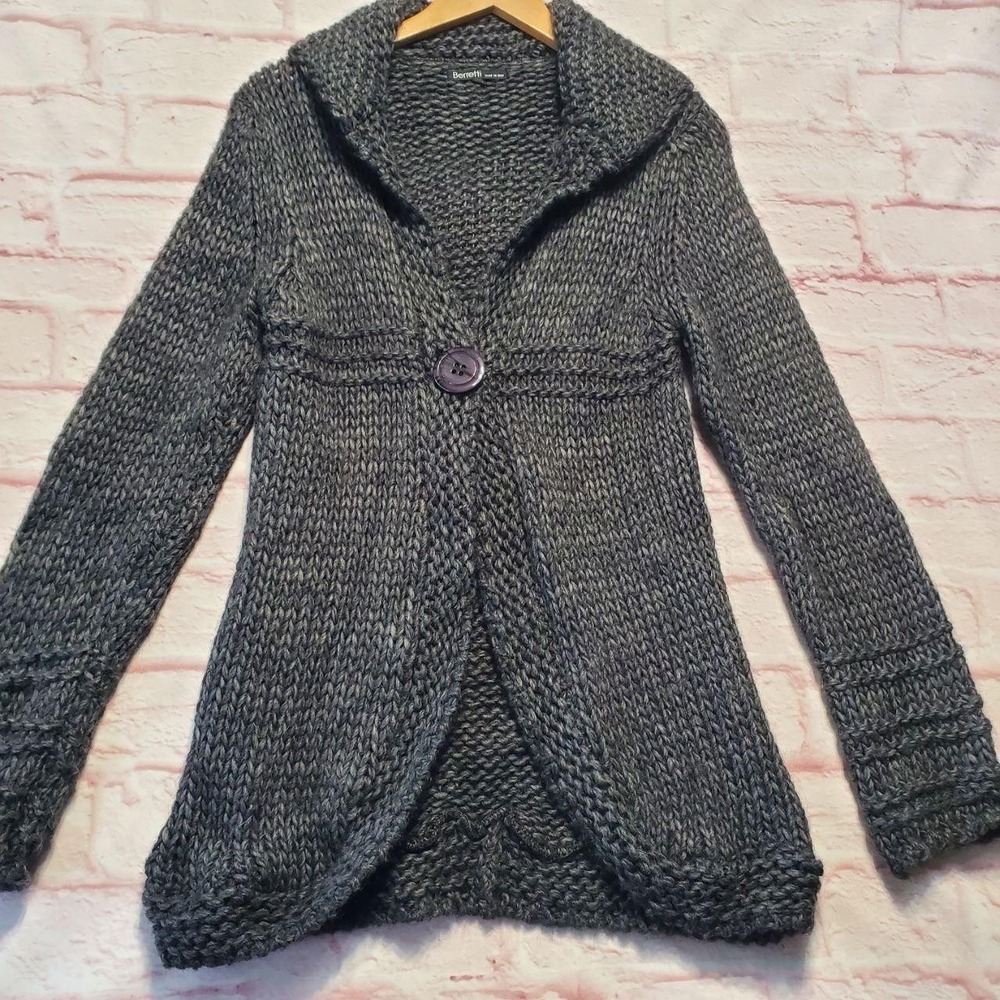 Berretti Sweater Womens Medium Cardigan Chunky Knit Alpaca Mohair Made in Italy‎ - Picture 4 of 12